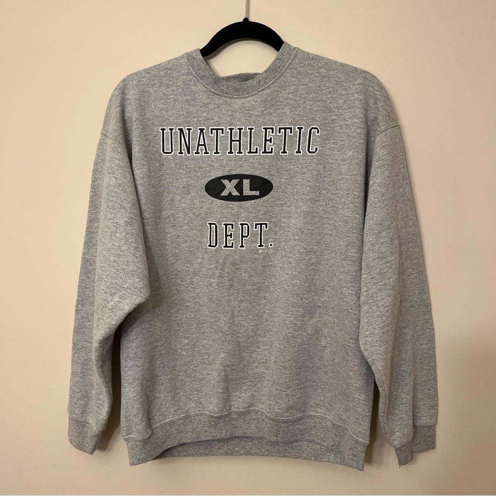 Vintage Y2K Fruit Of The Loom Unathletic Dept Men’s L Gray Crewneck Sweatshirt